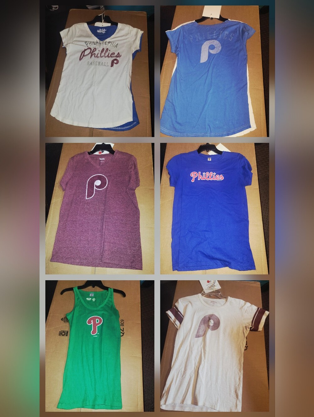 (5) Women's Size Large PHILADELPHIA PHILLIES t-shirts